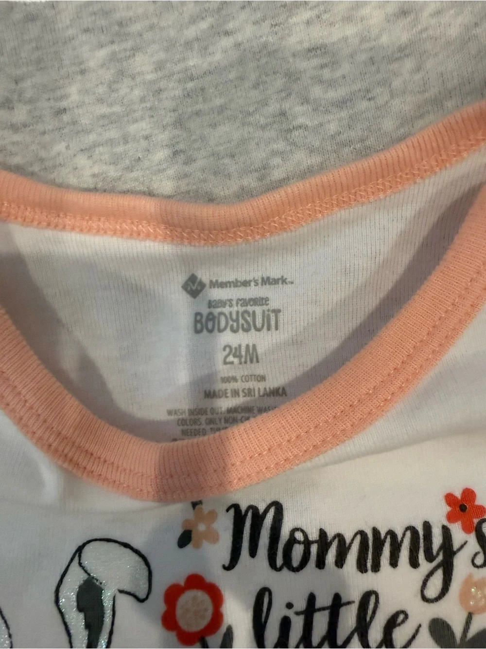 Baby Bunny Short-Sleeve Pajama Top Set - Pink, Gray, White
